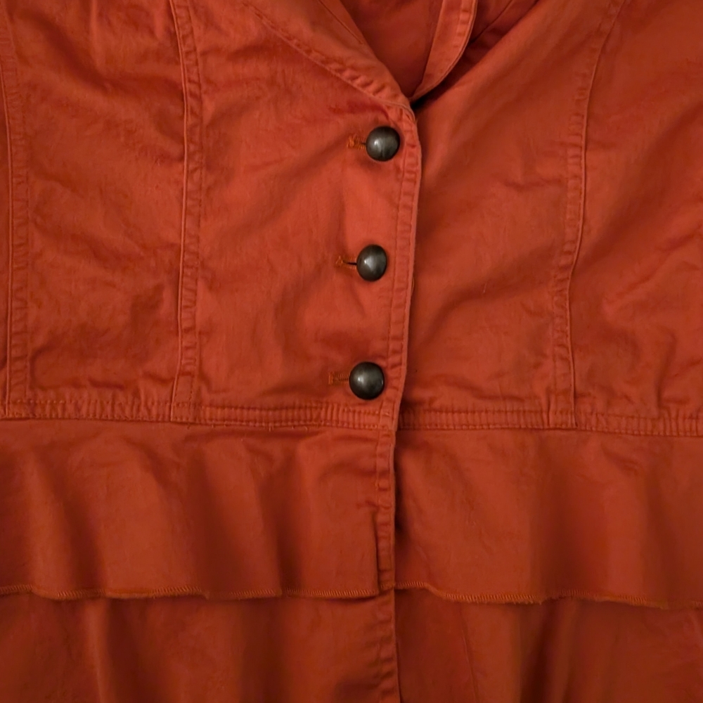 Ruby Rd. Orange Peplum Blazer Size 12 - Picture 4 of 4